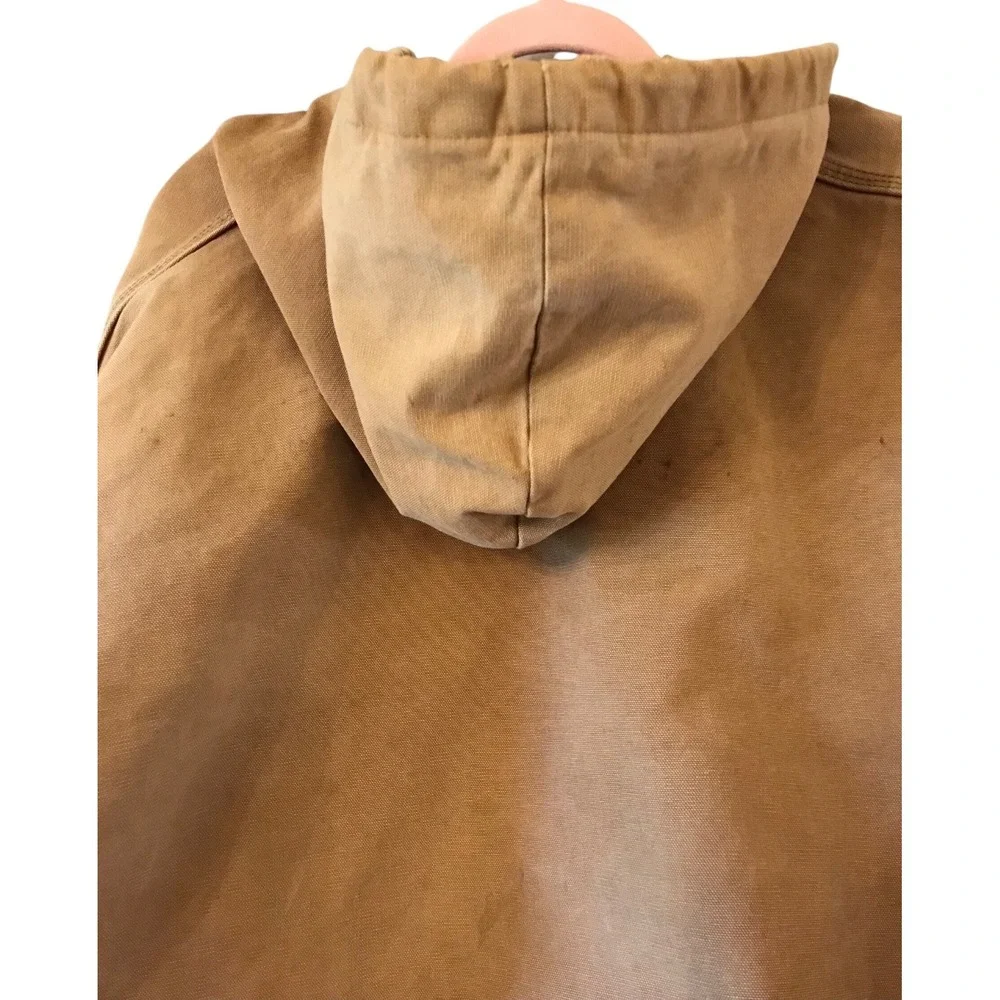Vintage Carhartt J03 Hooded‎ Jacket Brown 4XL Thermal Lined USA Union Made